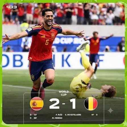 梅里诺替补西班牙2-1比利时2026世界杯8强洛杉矶绝杀